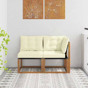Vidaxl 2 st outdoor midden- en hoeksalon naturel