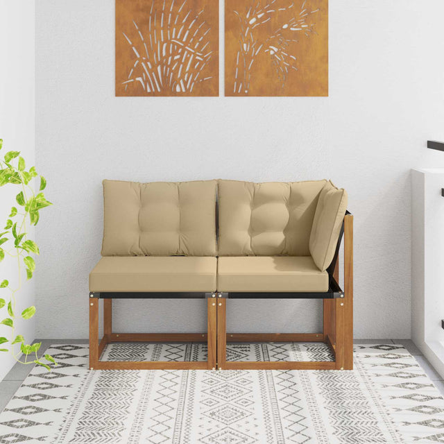 Vidaxl 2 st outdoor midden- en hoeksalon naturel