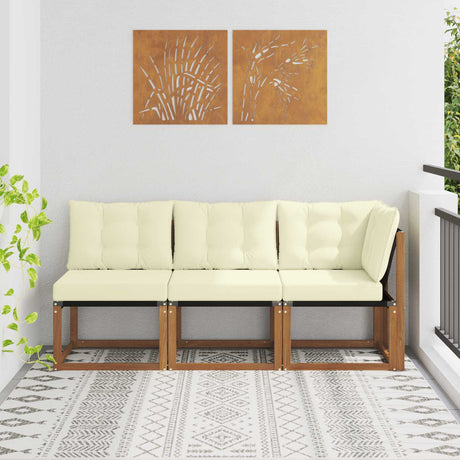 Vidaxl 3 st outdoor midden- en hoeksalon naturel