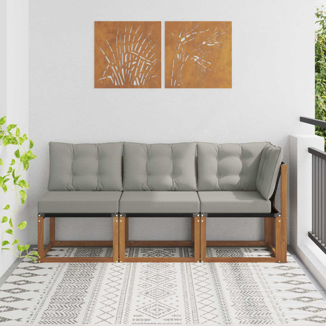 Vidaxl 3 st outdoor midden- en hoeksalon naturel
