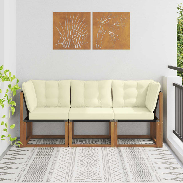 Vidaxl 3 st outdoor midden- en hoeksalon naturel