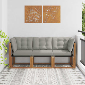 Vidaxl 3 st outdoor midden- en hoeksalon naturel