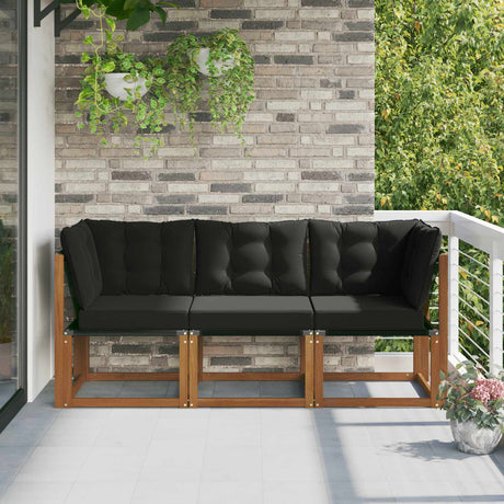 Vidaxl 3 st outdoor midden- en hoeksalon naturel