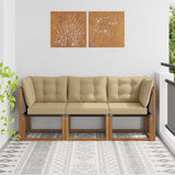 Vidaxl 3 st outdoor midden- en hoeksalon naturel