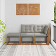 Vidaxl 3 st modulaire buitensofa eenheden natuurlijk en lichtgrijs