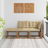 Vidaxl 3 st modulaire buitensofa eenheden natuurlijk en beige