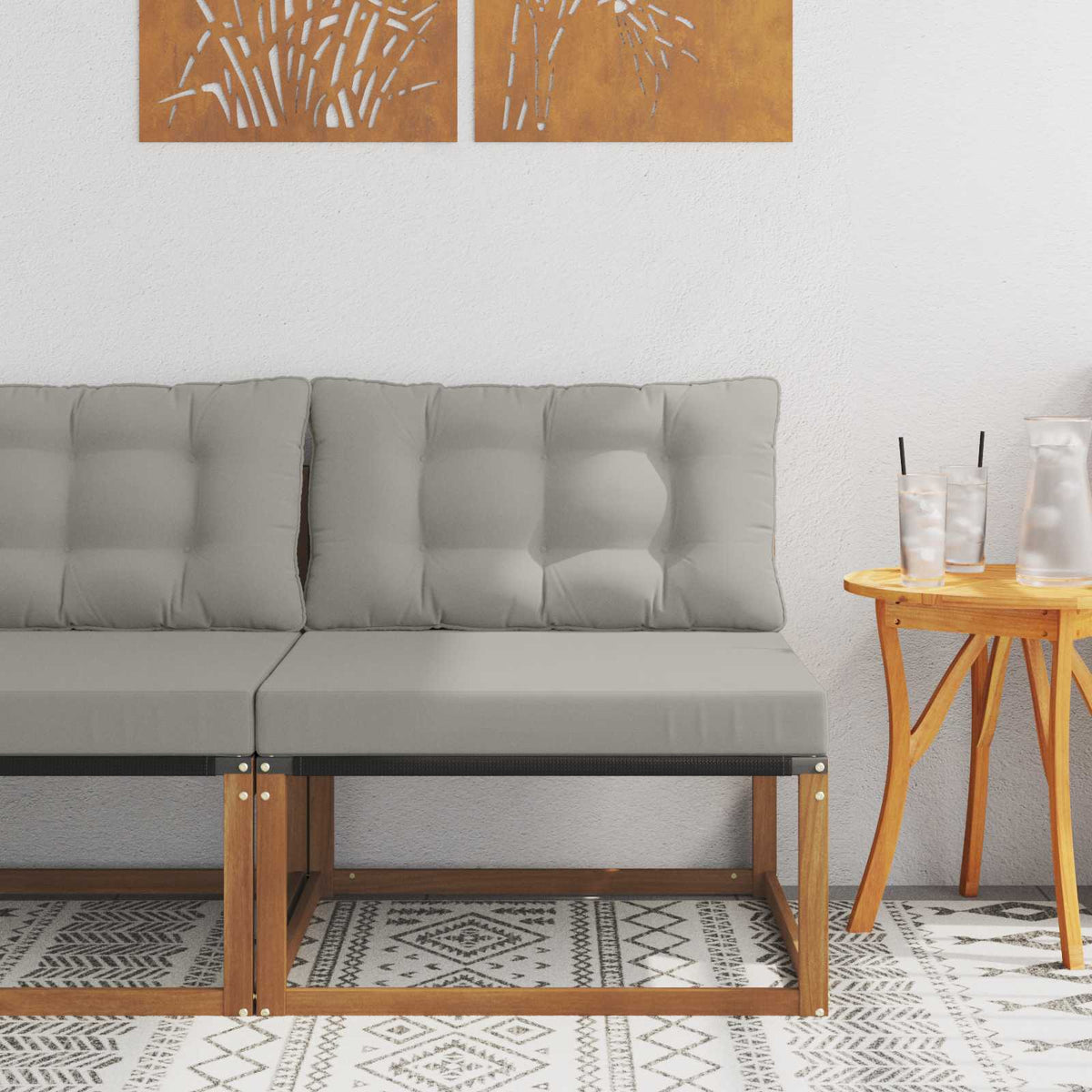 Vidaxl buiten midden sofa massief acaciahout naturel
