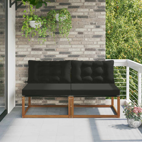 Vidaxl 2 st buiten midden sofa massief acaciahout naturel