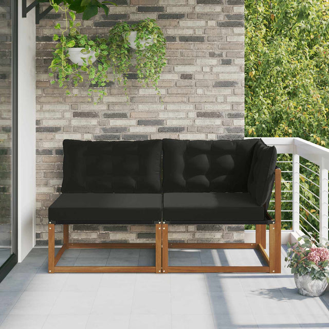Vidaxl 7 st outdoor midden- en hoeksalon massief acaciahout naturel