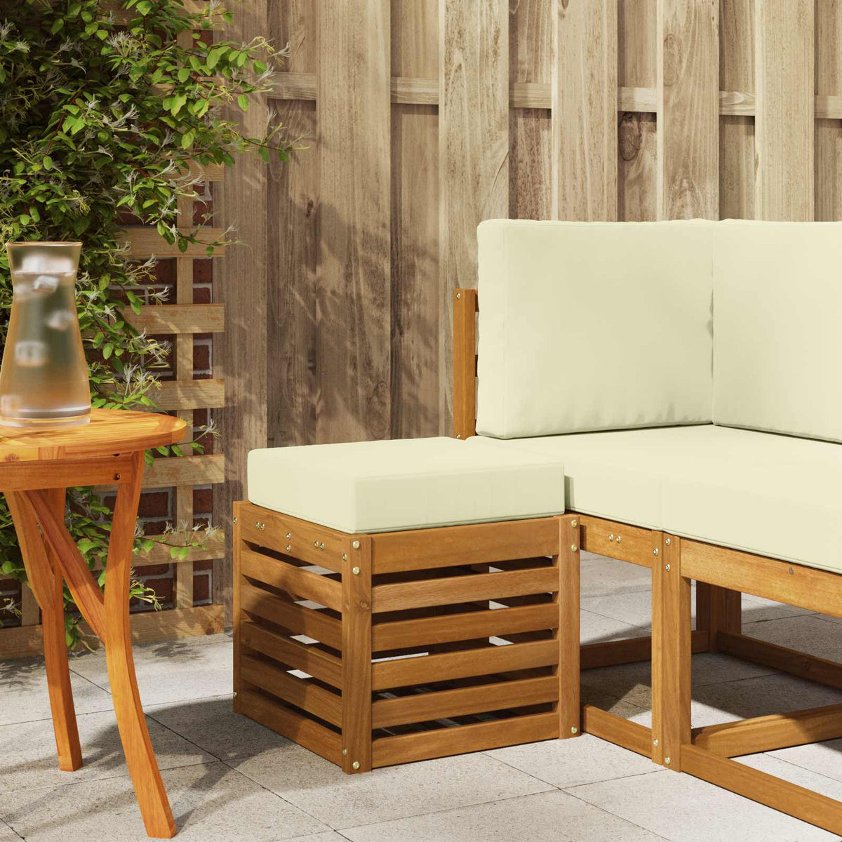 Vidaxl buiten stool bank massief acaciahout naturel