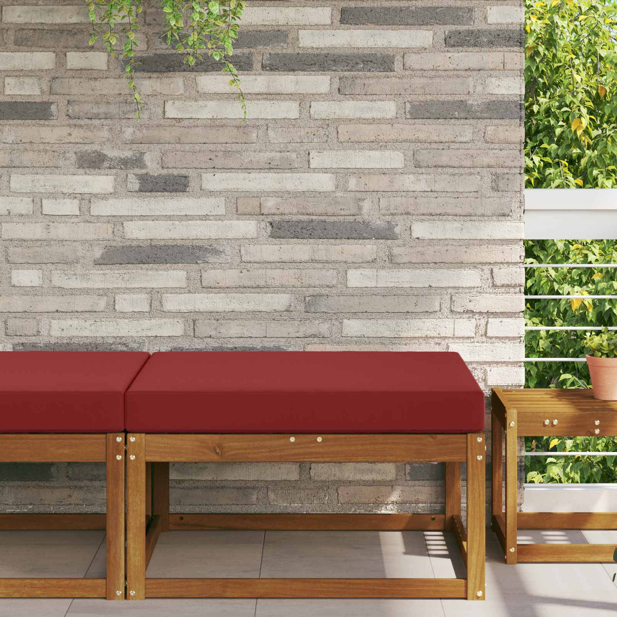 Vidaxl buiten bankkussen polyester wijnrood 80 x 80 cm