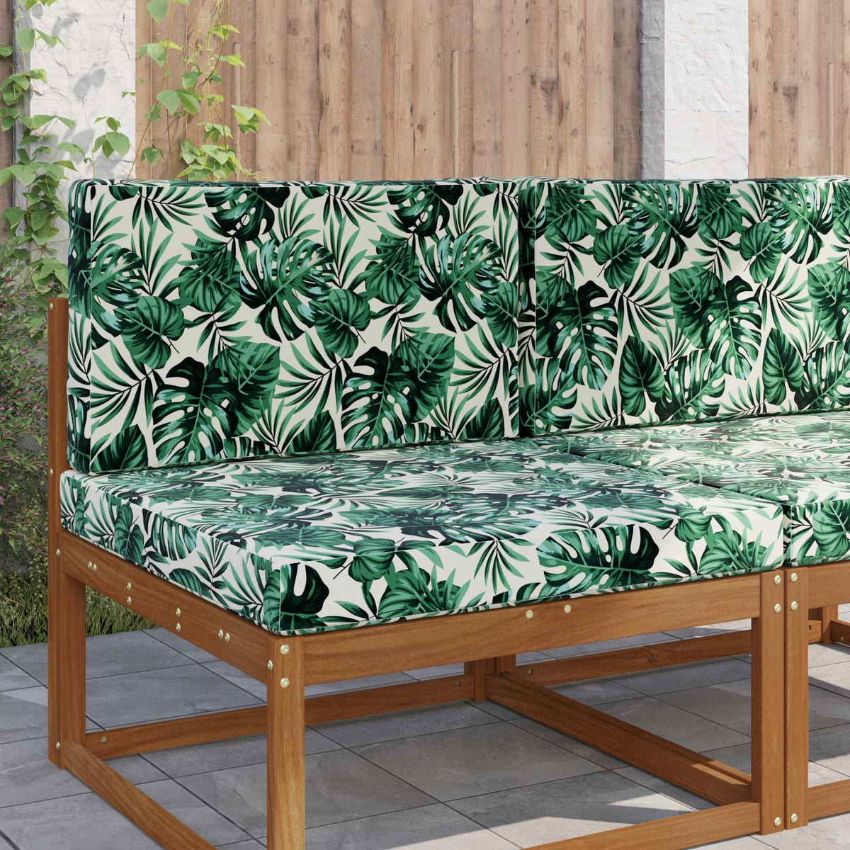 Vidaxl buiten bankkussen polyester bladpatroon 80 x 80 cm bladpatroon
