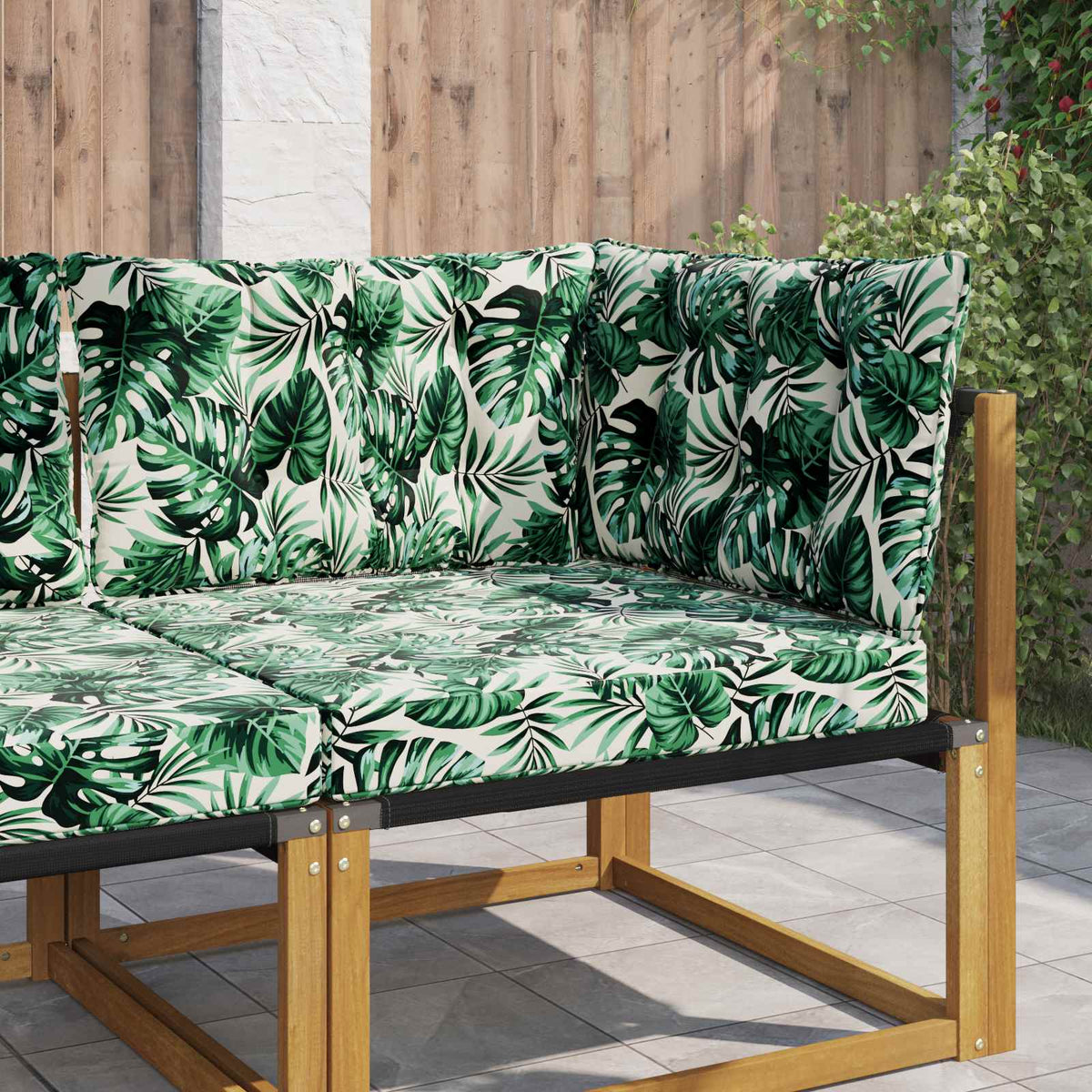 Vidaxl buiten bankkussen polyester bladpatroon 68,5 x 68,5 cm