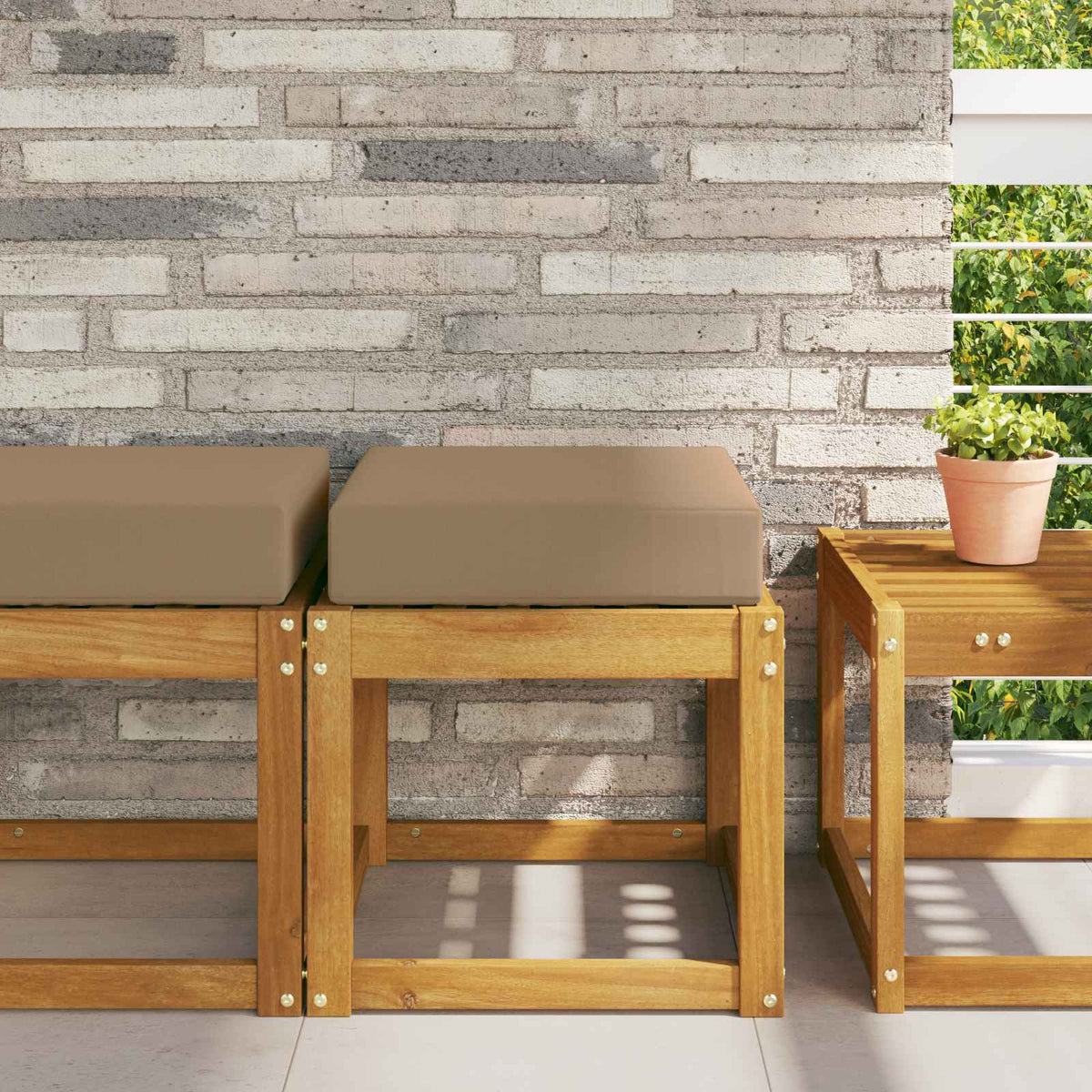 Vidaxl buiten zitkussen 100% polyester taupe 40 x 40 x 8 cm