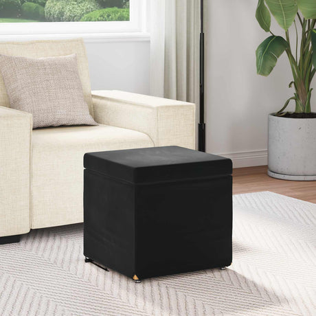 Vidaxl kruk zwart 41 x 41 x 40 cm velvet en gefabriceerd hout