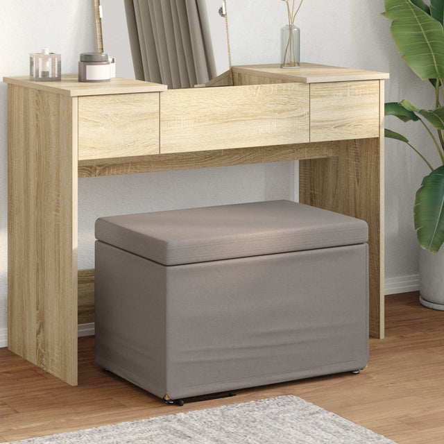 Vidaxl kruk taupe 61 x 41 x 40 cm stof en geëngineerd hout