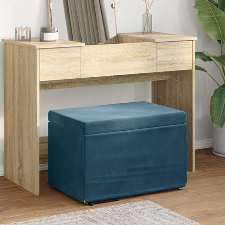 Vidaxl kruk blauw 61 x 41 x 40 cm velvet en gefabriceerd hout