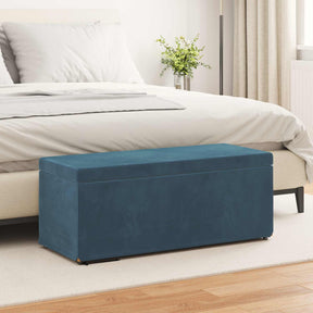 Vidaxl kruk blauw 101 x 41 x 40 cm velvet en gefabriceerd hout