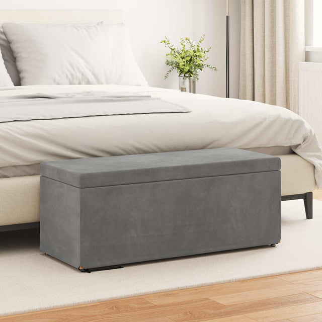 Vidaxl kruk donkergrijs 101 x 41 x 40 cm velvet en gefabriceerd hout