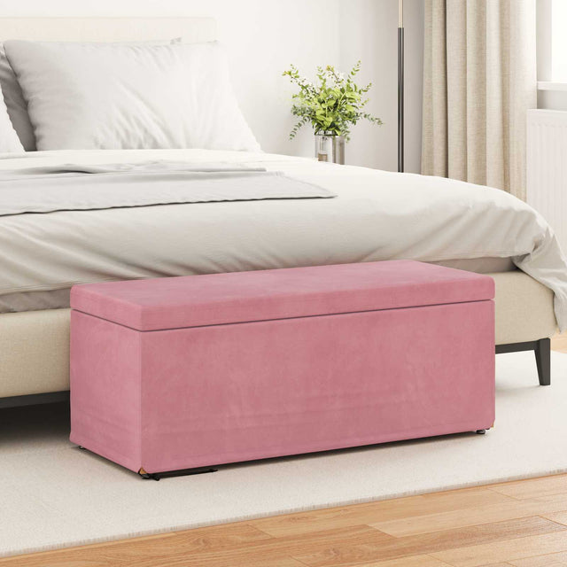 Vidaxl kruk roze 101 x 41 x 40 cm velvet en gefabriceerd hout