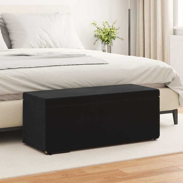 Vidaxl kruk zwart 101 x 41 x 40 cm velvet en gefabriceerd hout