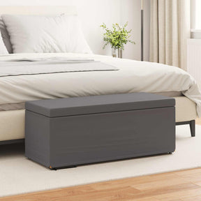 Vidaxl kruk grijs 101 x 41 x 40 cm nepleer en gefabriceerd hout