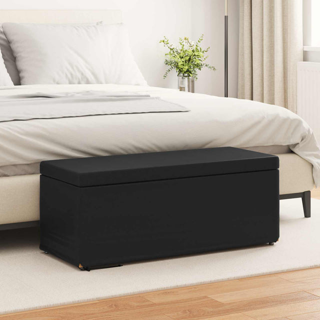 Vidaxl kruk zwart 101 x 41 x 40 cm nepleer en gefabriceerd hout