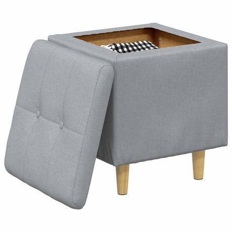 Vidaxl ottoman met opbergruimte lichtgrijs 40 x 40 x 45 cm stof