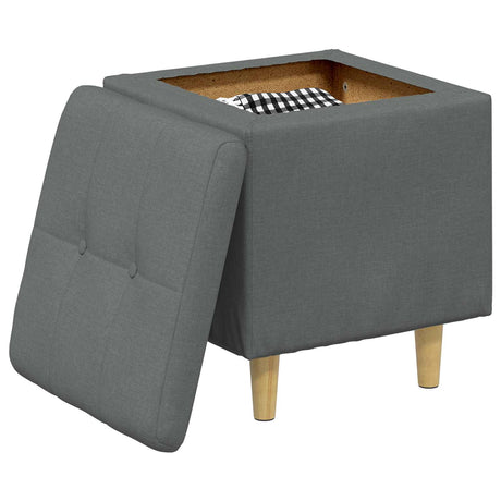 Vidaxl ottoman met opbergruimte donkergrijs 40 x 40 x 45 cm stof