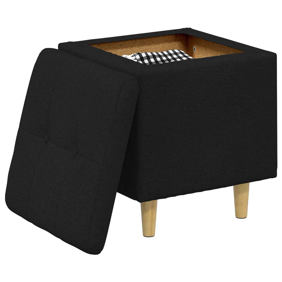 Vidaxl ottoman met opbergruimte zwart 40 x 40 x 45 cm stof