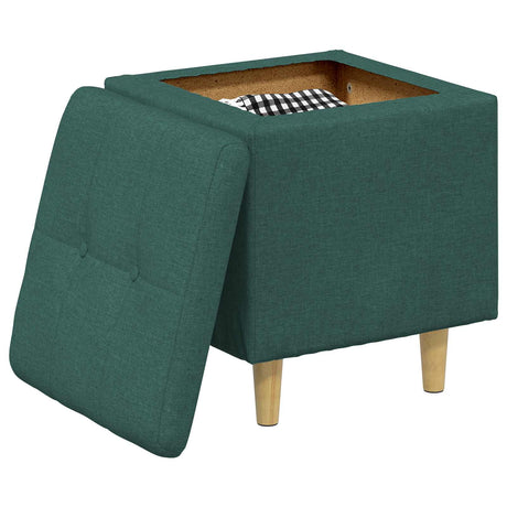 Vidaxl ottoman met opbergruimte donkergroen 40 x 40 x 45 cm stof