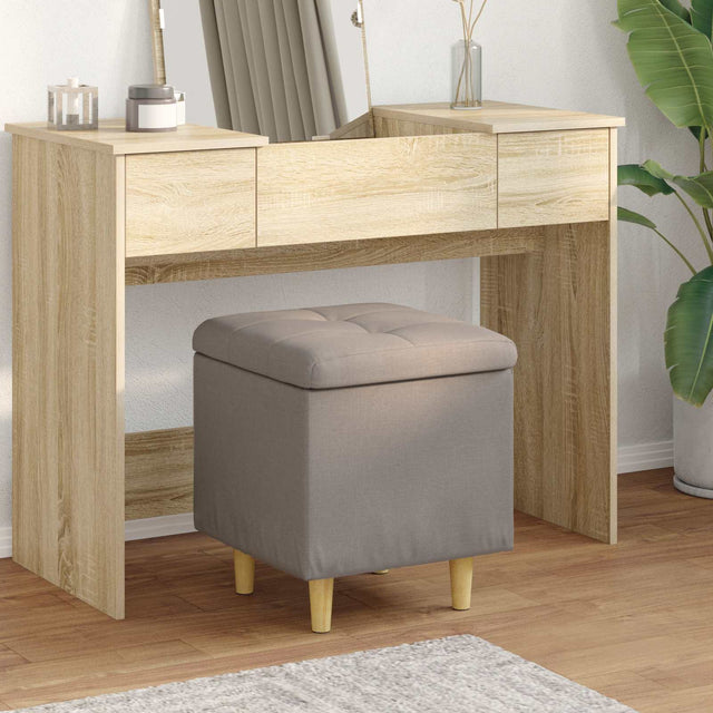 Vidaxl ottoman met opbergruimte taupe 40 x 40 x 45 cm stof