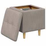 Vidaxl ottoman met opbergruimte taupe 40 x 40 x 45 cm stof