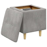 Vidaxl ottoman met opbergruimte lichtgrijs 40 x 40 x 45 cm fluweel