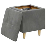 Vidaxl ottoman met opbergruimte donkergrijs 40 x 40 x 45 cm fluweel