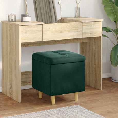 Vidaxl ottoman met opbergruimte donkergroen 40 x 40 x 45 cm fluweel