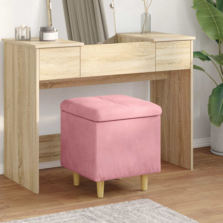 Vidaxl ottoman met opbergruimte roze 40 x 40 x 45 cm fluweel