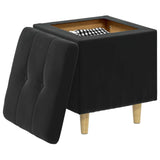 Vidaxl ottoman met opbergruimte zwart 40 x 40 x 45 cm fluweel
