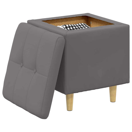 Vidaxl ottoman met opbergruimte grijs 40 x 40 x 45 cm kunstleer