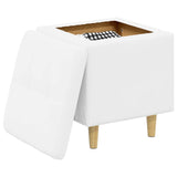 Vidaxl ottoman met opbergruimte wit 40 x 40 x 45 cm kunstleer