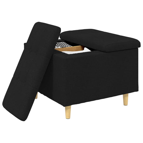 Vidaxl ottoman met opbergruimte zwart 60 x 60 x 45 cm stof