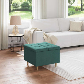 Vidaxl ottoman met opbergruimte donkergroen 60 x 60 x 45 cm stof