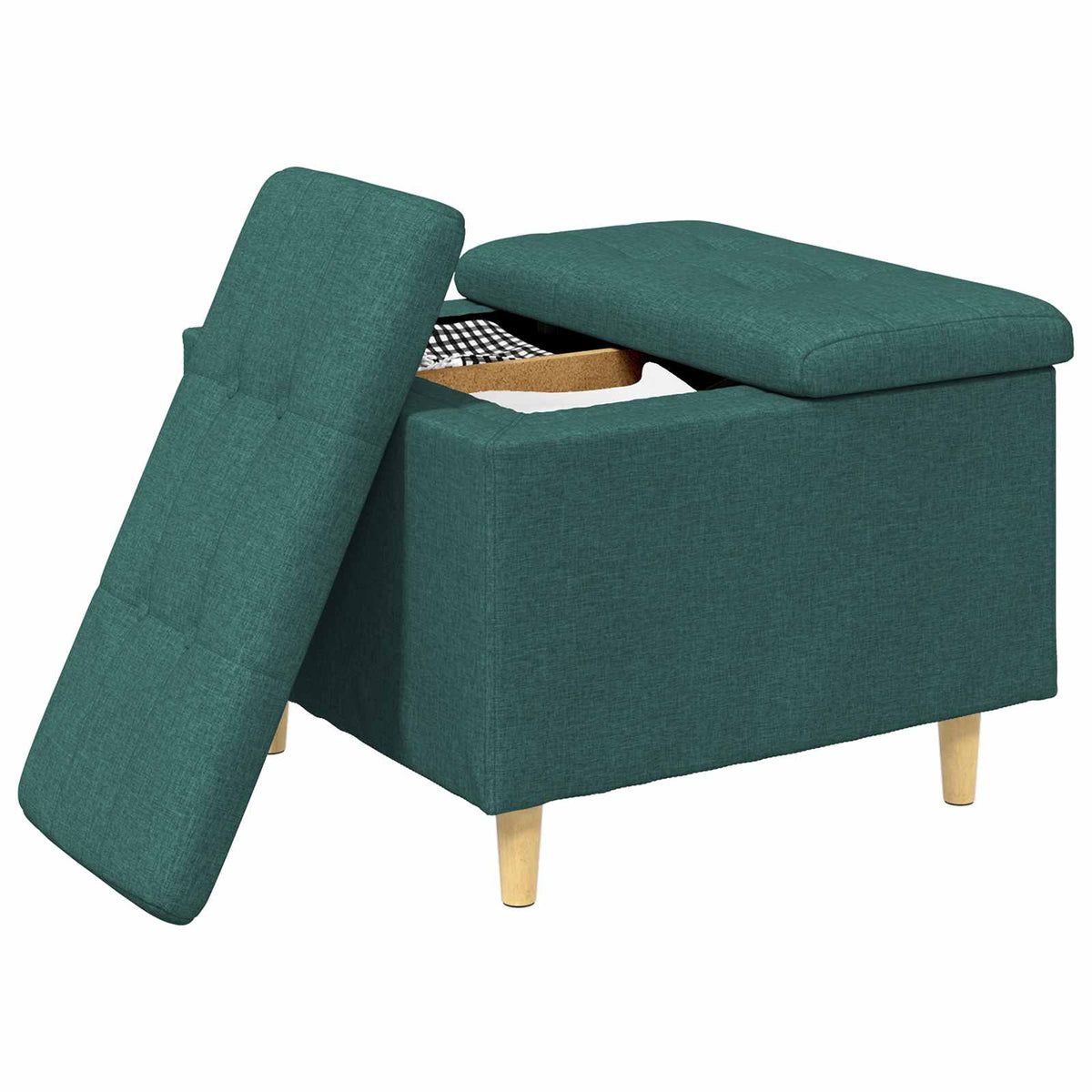 Vidaxl ottoman met opbergruimte donkergroen 60 x 60 x 45 cm stof