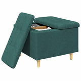 Vidaxl ottoman met opbergruimte donkergroen 60 x 60 x 45 cm stof