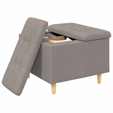 Vidaxl ottoman met opbergruimte taupe 60 x 60 x 45 cm stof
