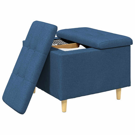 Vidaxl ottoman met opbergruimte blauw 60 x 60 x 45 cm stof