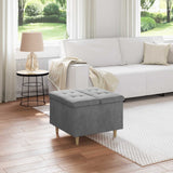 Vidaxl ottoman met opbergruimte donkergrijs 60 x 60 x 45 cm fluweel