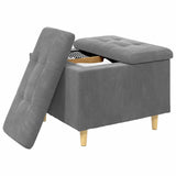 Vidaxl ottoman met opbergruimte donkergrijs 60 x 60 x 45 cm fluweel