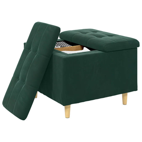 Vidaxl ottoman met opbergruimte donkergroen 60 x 60 x 45 cm fluweel
