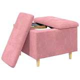 Vidaxl ottoman met opbergruimte roze 60 x 60 x 45 cm fluweel